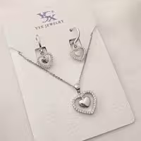 نیم ست قلب نقره . حس یک عشق ماندگار . N40..