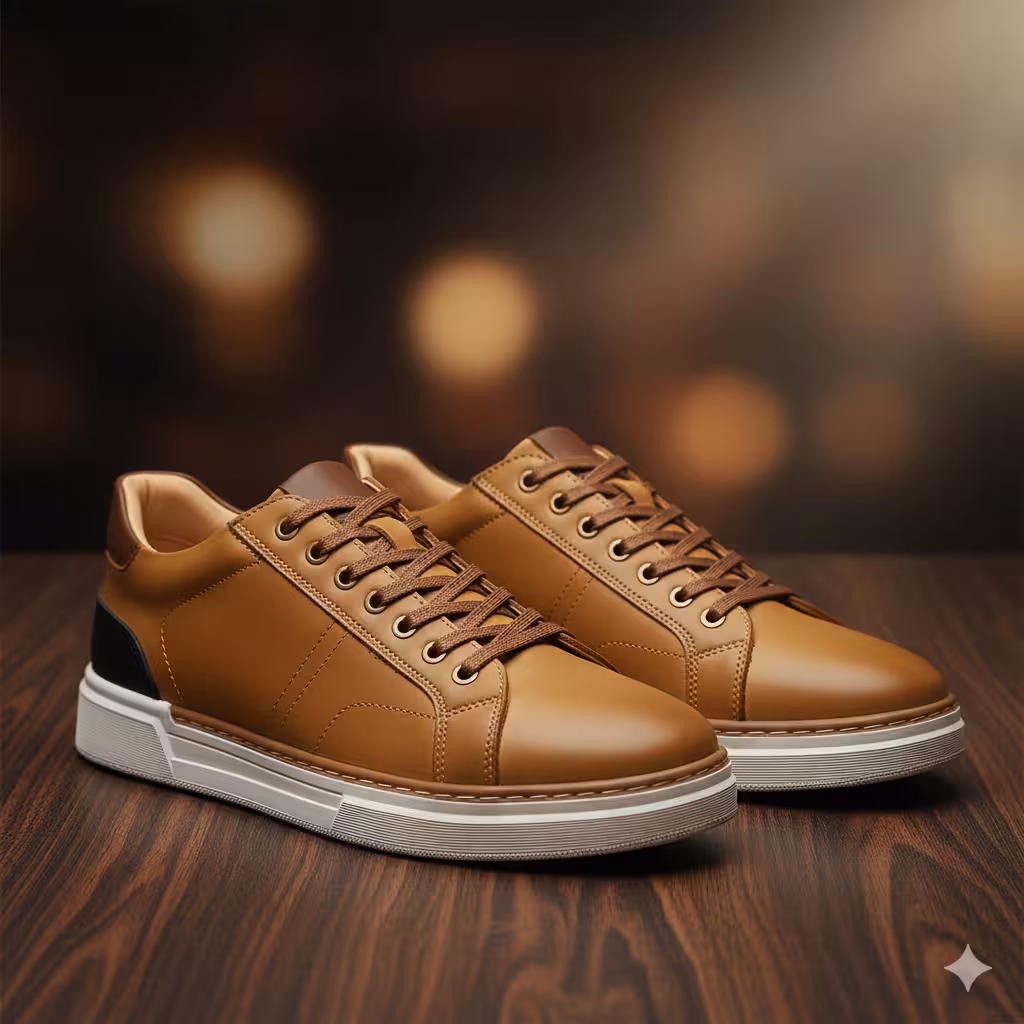 کفش چرم مردانه ونس کد VN050TN رنگ عسلی