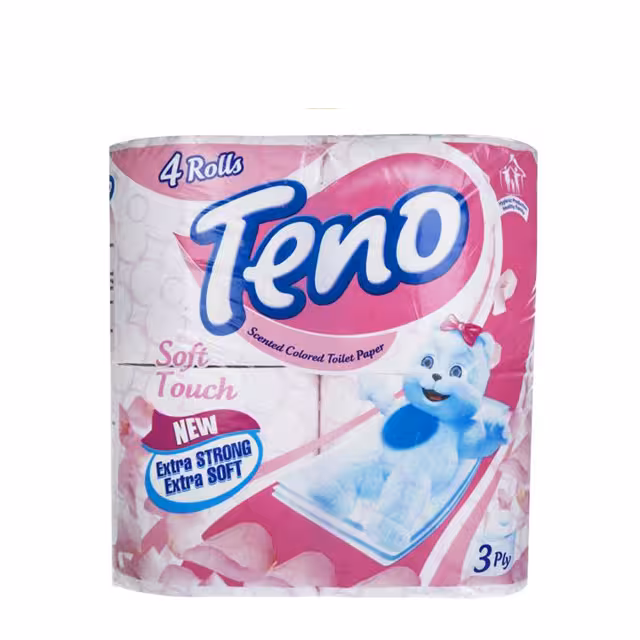دستمال توالت معطر رنگی تنو 4 عددی