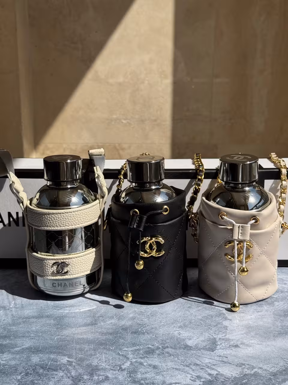 بطری آب استیل شنل سری Thermos Cup با بند/کیف دوشی