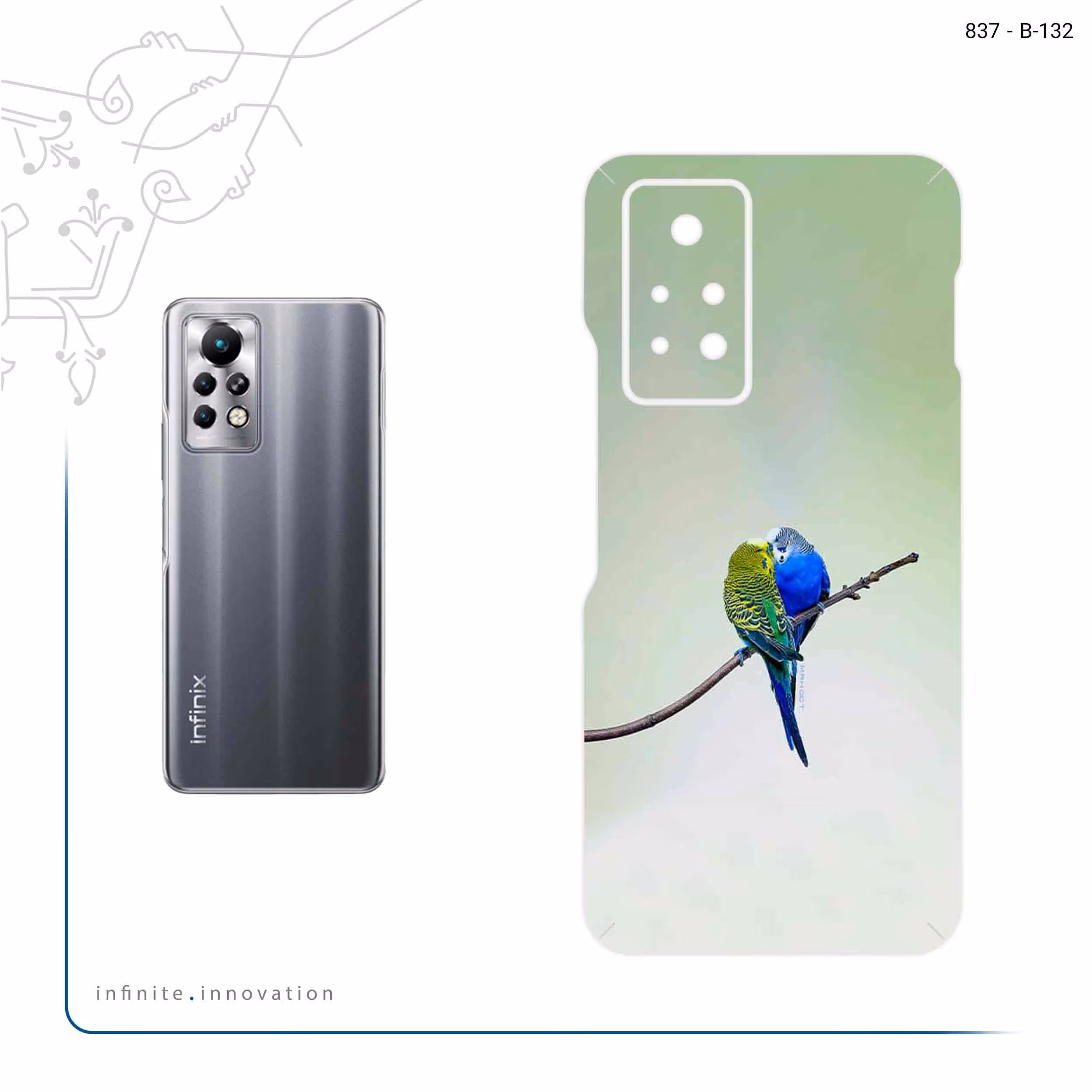 برچسب پوششی ماهوت مدل Lovebird مناسب برای گوشی موبایل اینفینیکس Note 11 Pro