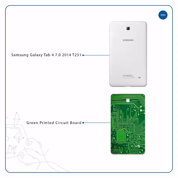 برچسب پوششی ماهوت مدل Green Printed Circuit Board مناسب برای تبلت سامسونگ Galaxy Tab 4 7.0 2014 T231