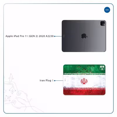 برچسب پوششی ماهوت مدل Iran-Flag-1 مناسب برای تبلت اپل iPad Pro 11 (GEN 2) 2020 A2230