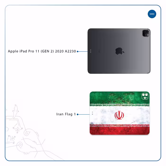 برچسب پوششی ماهوت مدل Iran-Flag-1 مناسب برای تبلت اپل iPad Pro 11 (GEN 2) 2020 A2230