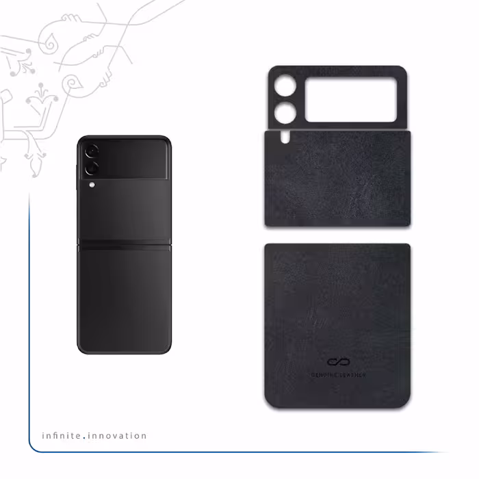 برچسب پوششی ماهوت مدل Graphite-Buffalo-Leather مناسب برای گوشی موبایل سامسونگ Galaxy Z Flip3 5G