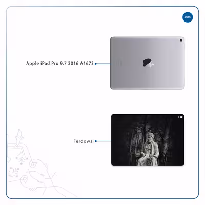 برچسب پوششی ماهوت مدل Ferdowsi-Logo مناسب برای تبلت اپل iPad Pro 9.7 2016 A1673