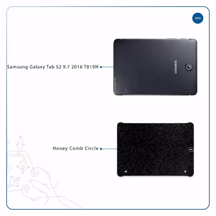 برچسب پوششی ماهوت مدل Honey-Comb-Circle مناسب برای تبلت سامسونگ Galaxy Tab S2 9.7 2016 T819N