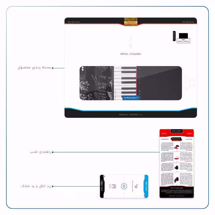 برچسب پوششی ماهوت مدل Piano-Instrument مناسب برای تبلت اپل iPad Pro 11 2018 A1934