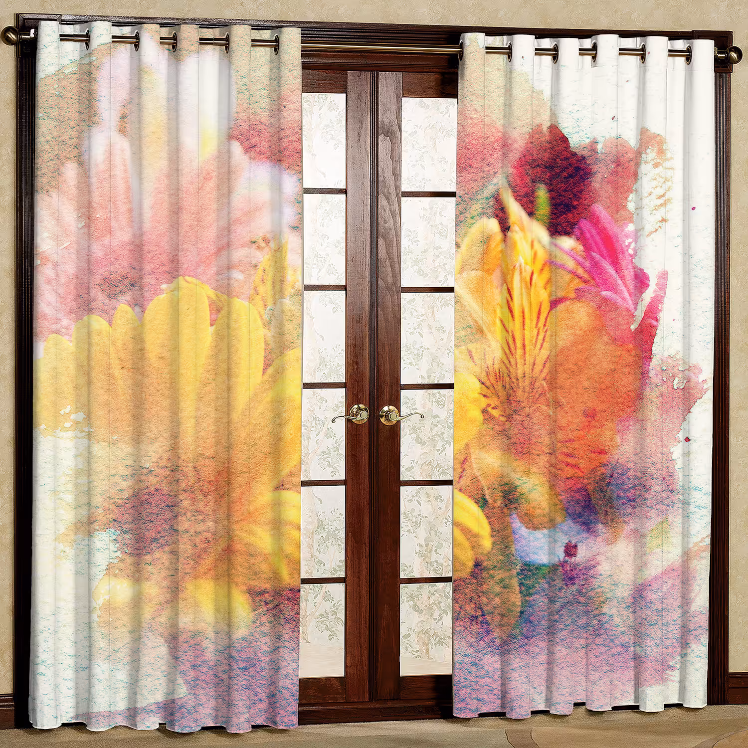  پرده مدل گل دار مخمل پانچی کد 448 سایز 140x280 سانتی متر