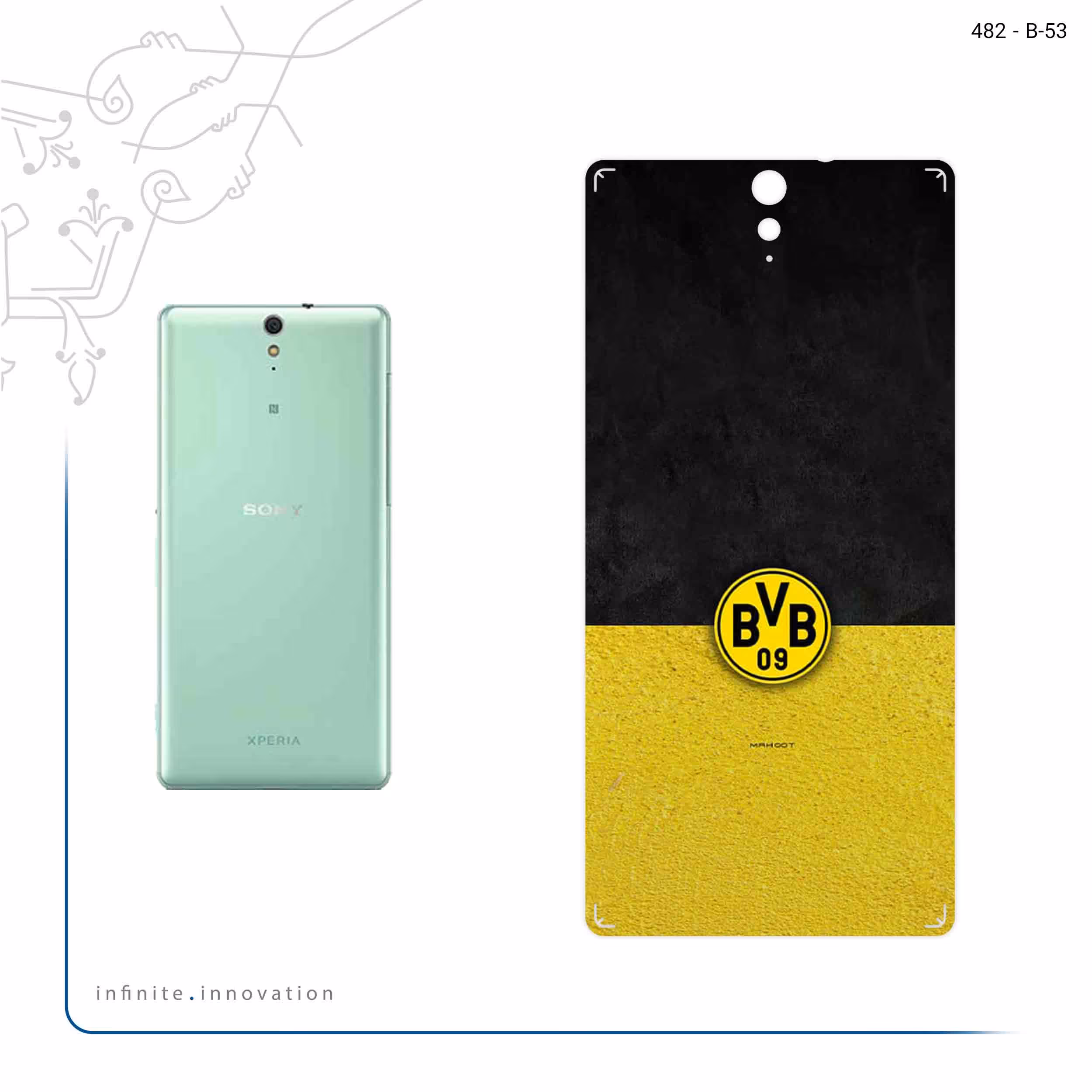 برچسب پوششی ماهوت مدل Borussia Dortmund FC مناسب برای گوشی موبایل سونی Xperia C5