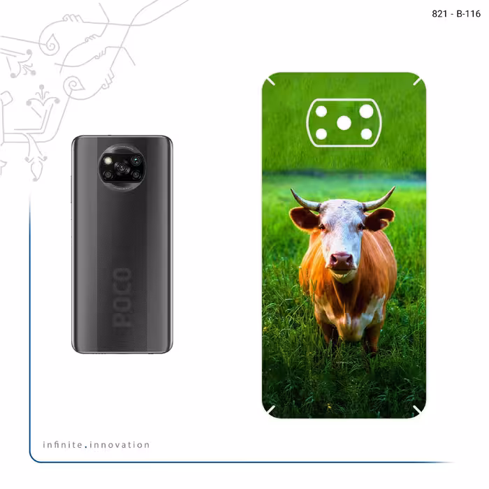 برچسب پوششی ماهوت مدل Cow مناسب برای گوشی موبایل شیائومی Poco X3 NFC