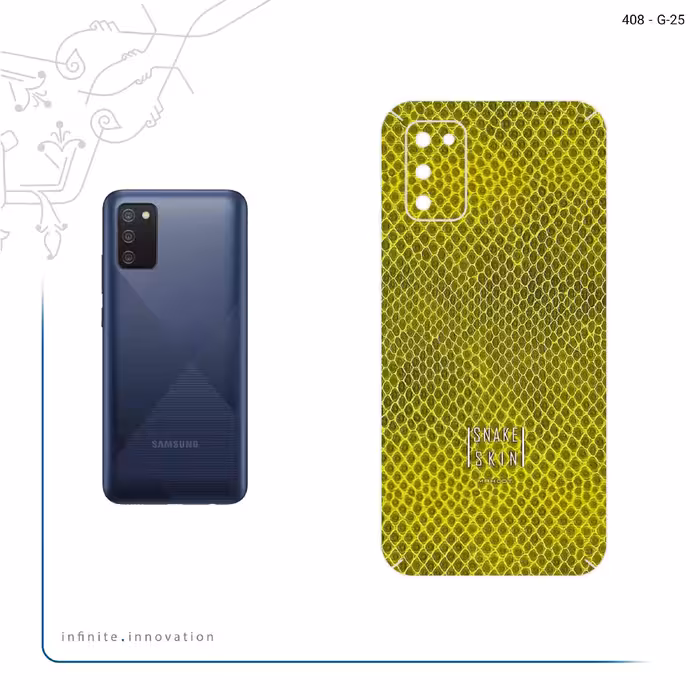 برچسب پوششی ماهوت مدل Yellow Snake Skin مناسب برای گوشی موبایل سامسونگ Galaxy A02S