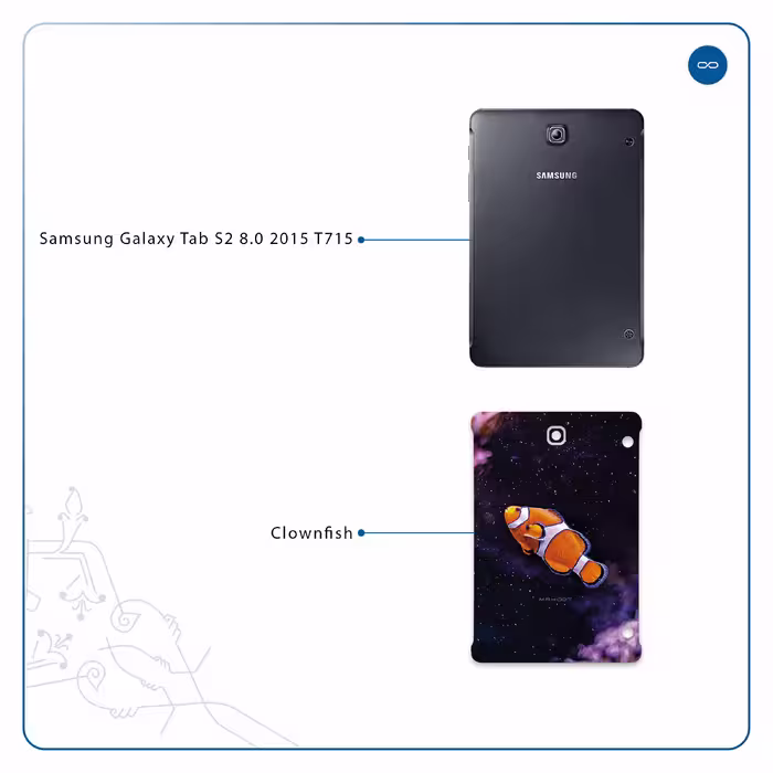 برچسب پوششی ماهوت مدل Clownfish مناسب برای تبلت سامسونگ Galaxy Tab S2 8.0 2015 T715