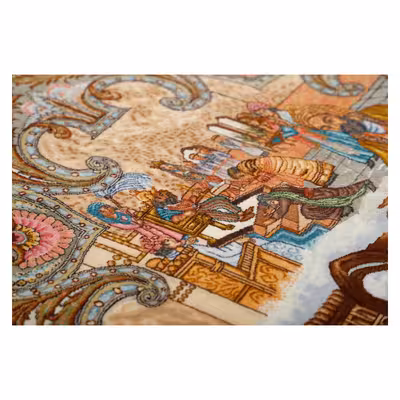 فرش دستبافت شش متری مدل چله و گل کد h1112 یک جفت