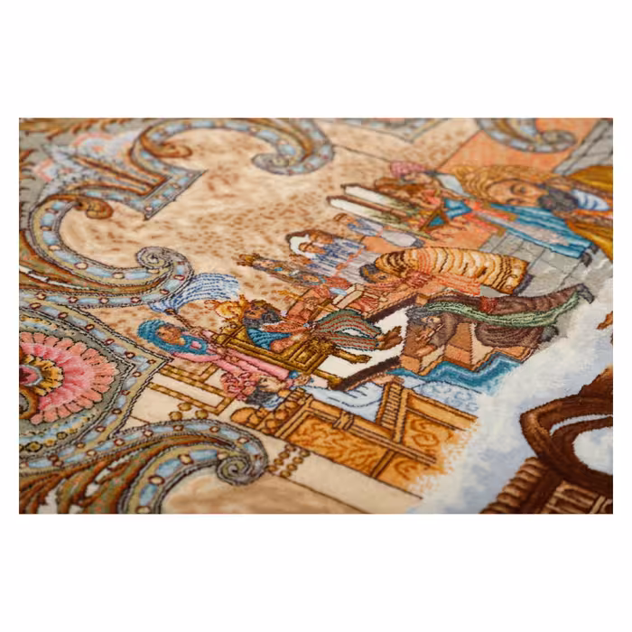 فرش دستبافت شش متری مدل چله و گل کد h1112 یک جفت