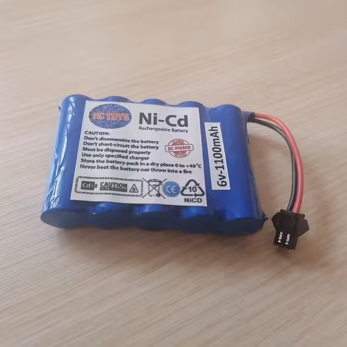 باتری نیکل-کادمیوم قابل شارژ آرسی تویز کد RCT-6v-1100-SM مدل 6 ولتی ظرفیت 1100 میلی آمپر ساعت