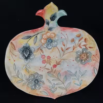 شیرینی خوری سرامیکی هیوا طرح نارگل مدل بهار کد 10987698مجموعه 2 عددی