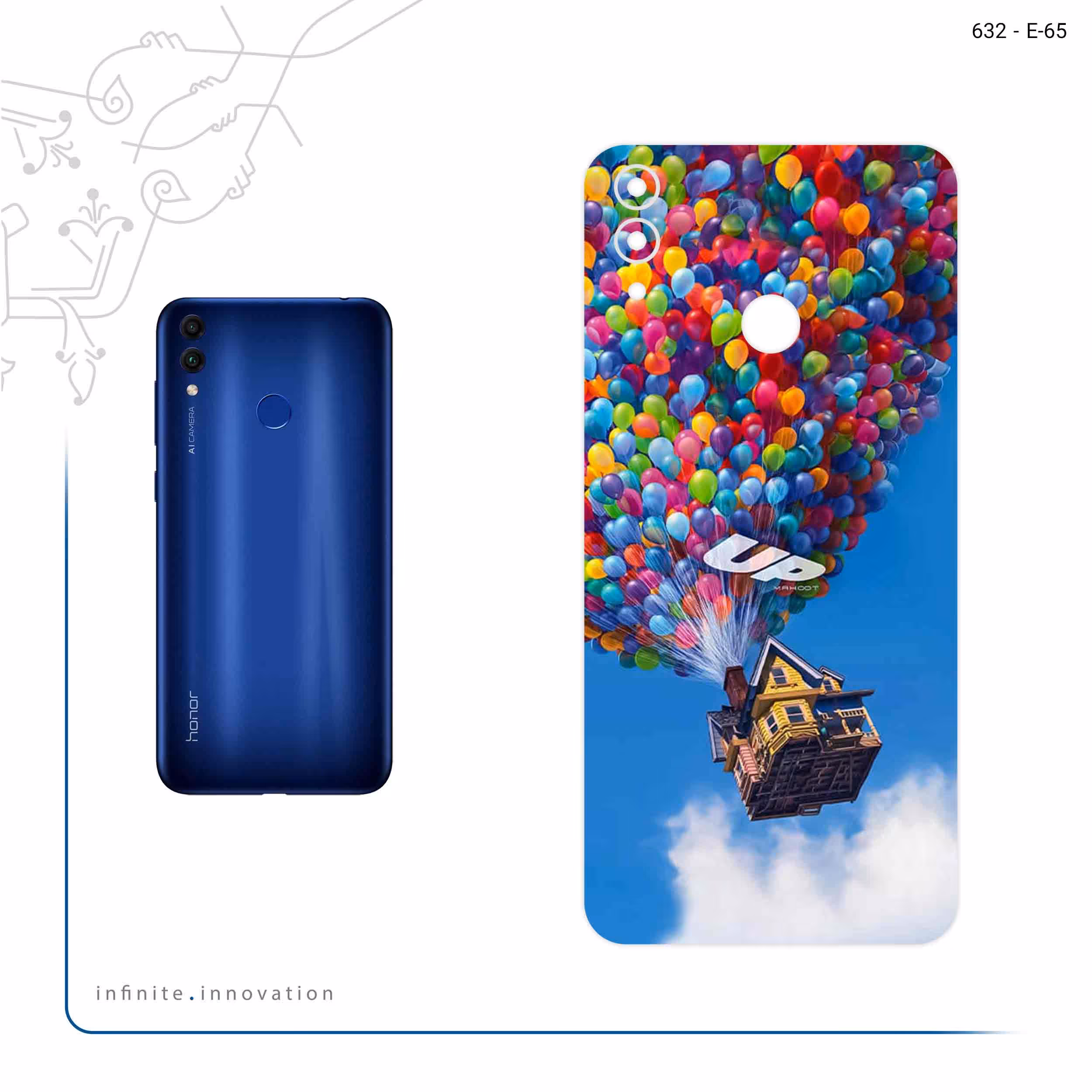 برچسب پوششی ماهوت مدل UP مناسب برای گوشی موبایل آنر 8C