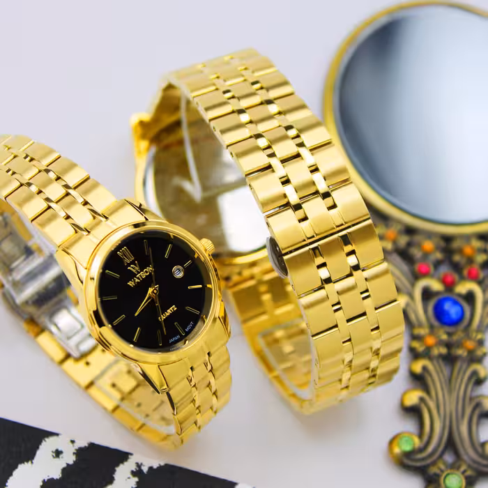 ست ساعت مچی عقربه ای زنانه ومردانه مدل 1128