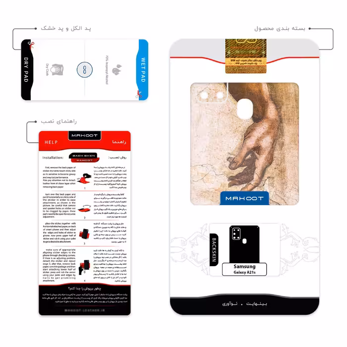 برچسب پوششی ماهوت مدل The Creation of Adam of MichelAnge مناسب برای گوشی موبایل سامسونگ Galaxy A21s