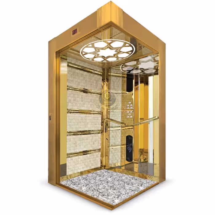 کابین آسانسور استیل طلایی کد 10307