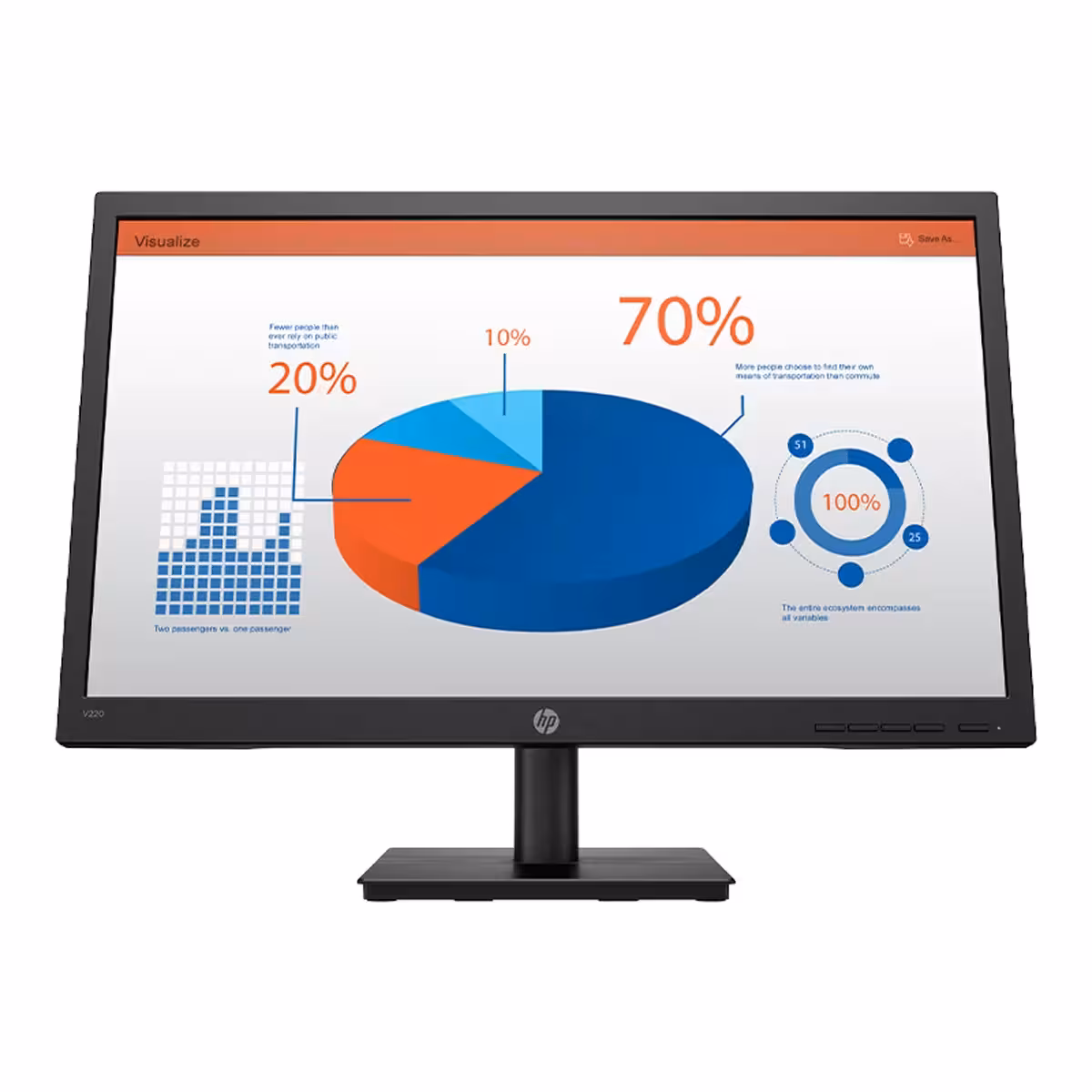 مانیتور استوک 21.5 اینچی اچ پی مدل HP V220