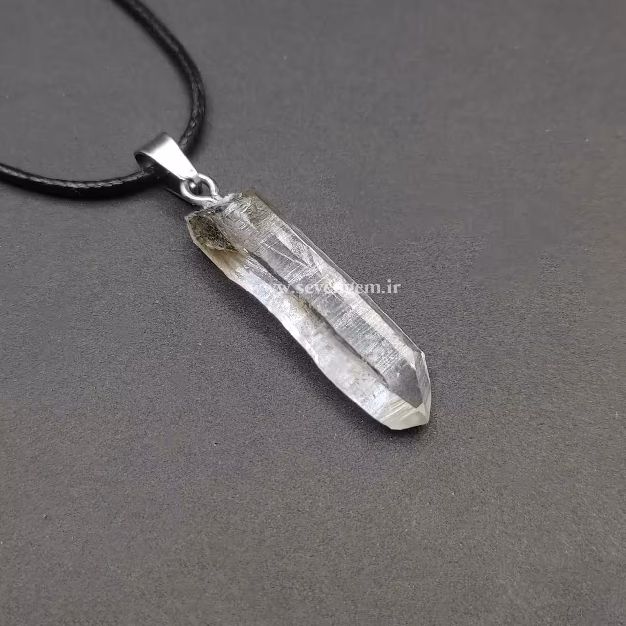 گردنبند تک بلور کریستال کوارتز (کدA409)