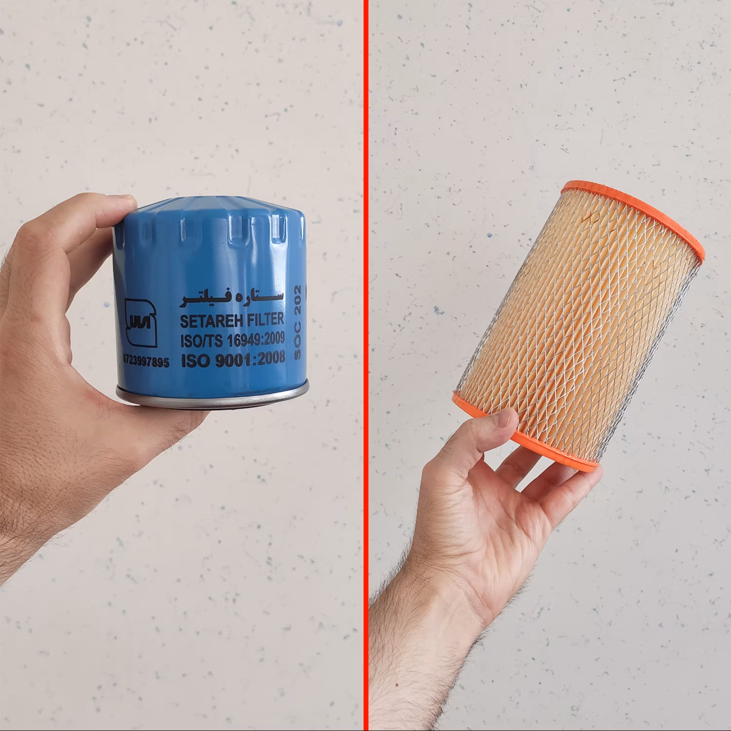 فیلتر روغن خودرو مدل soc202 به همراه فیلتر هوا مناسب برای خودرو پیکان1600