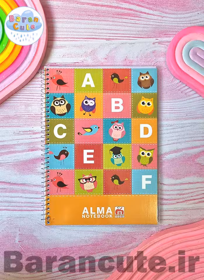 دفتر زبان سه خط 60 برگ سیمی جلد شده نهال طرح 3