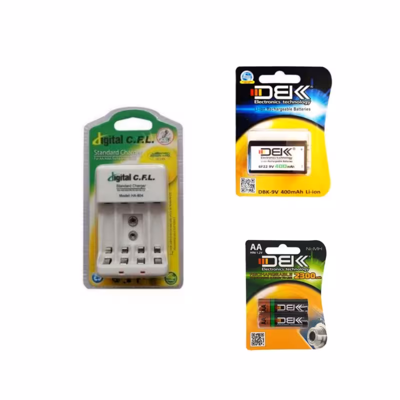 شارژر باتری CFL مدل 804 به همراه باتری کتابی و قلمی شارژی DBK