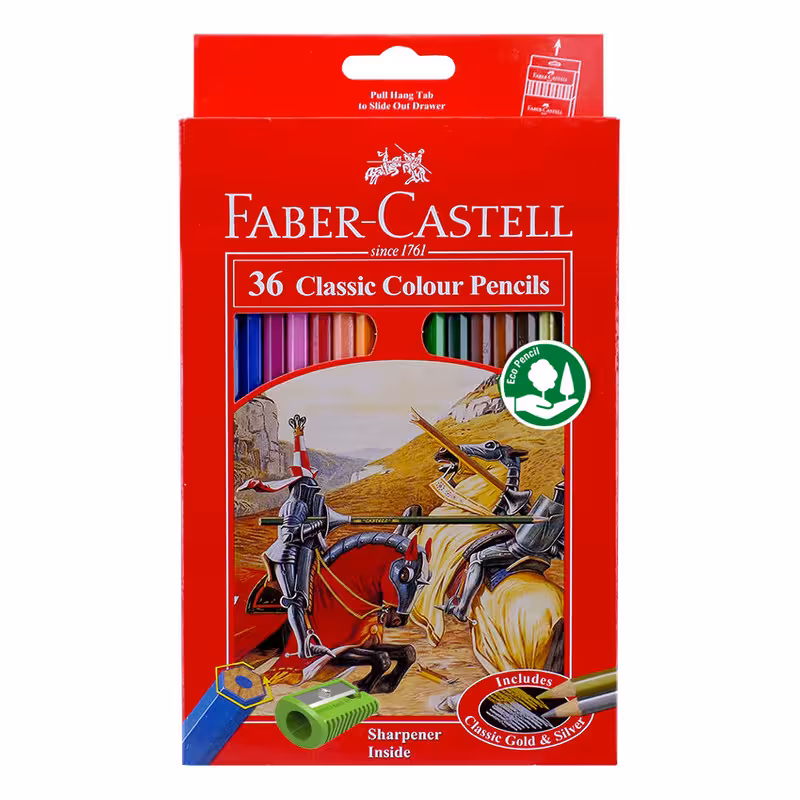 فابرکاستل مداد رنگی کلاسیک تخت 36 رنگ 115856 FABER-CASTELL Classic 36 Colour Pencils