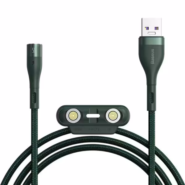 کابل آهنربایی سه سر سریع بیسوس Baseus Zinc Magnetic Cable Kit 3A 1m