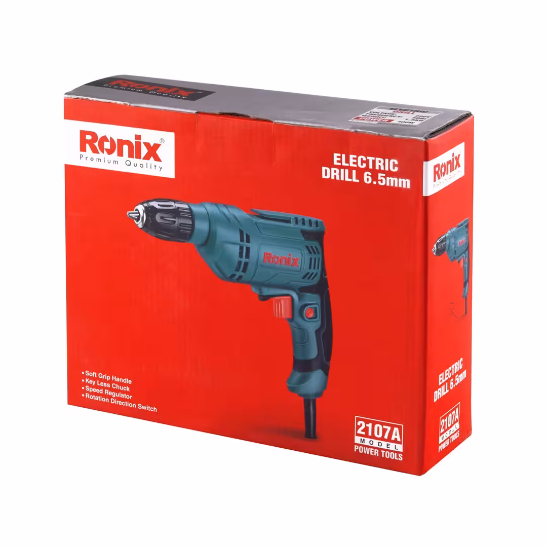 دریل برقی 6.5 میلی‌متری اتوماتیک 400 وات 4300 دور 2107A رونیکس