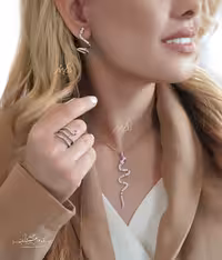 💍نیم ست جواهری طرح مار نقره عیار 925 (N_4168)‌‌‌‌‌‌ ‌