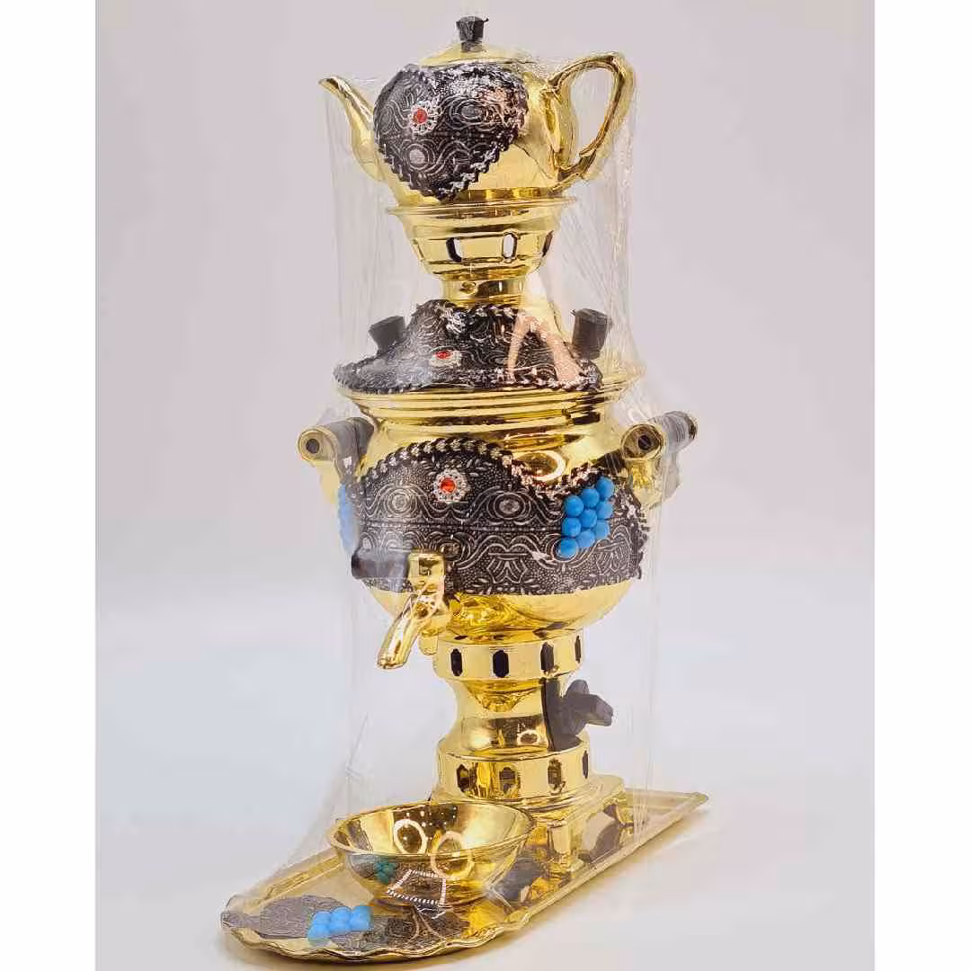 سماور متوسط رنگی نگین دار 24