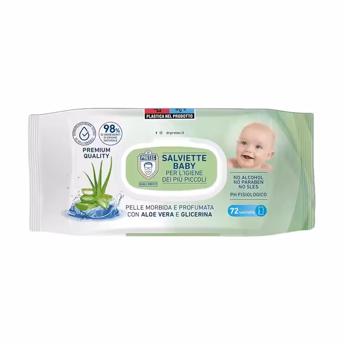 دستمال مرطوب آلوئه ورا دکتر پروتک Dr Protec بسته 72 عددی
