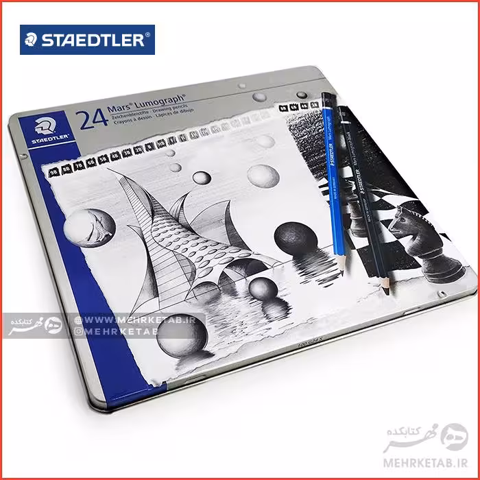 ست مداد طراحی استدلر 24 عددی Staedtler Mars Lumograph Drawing Pencils 24