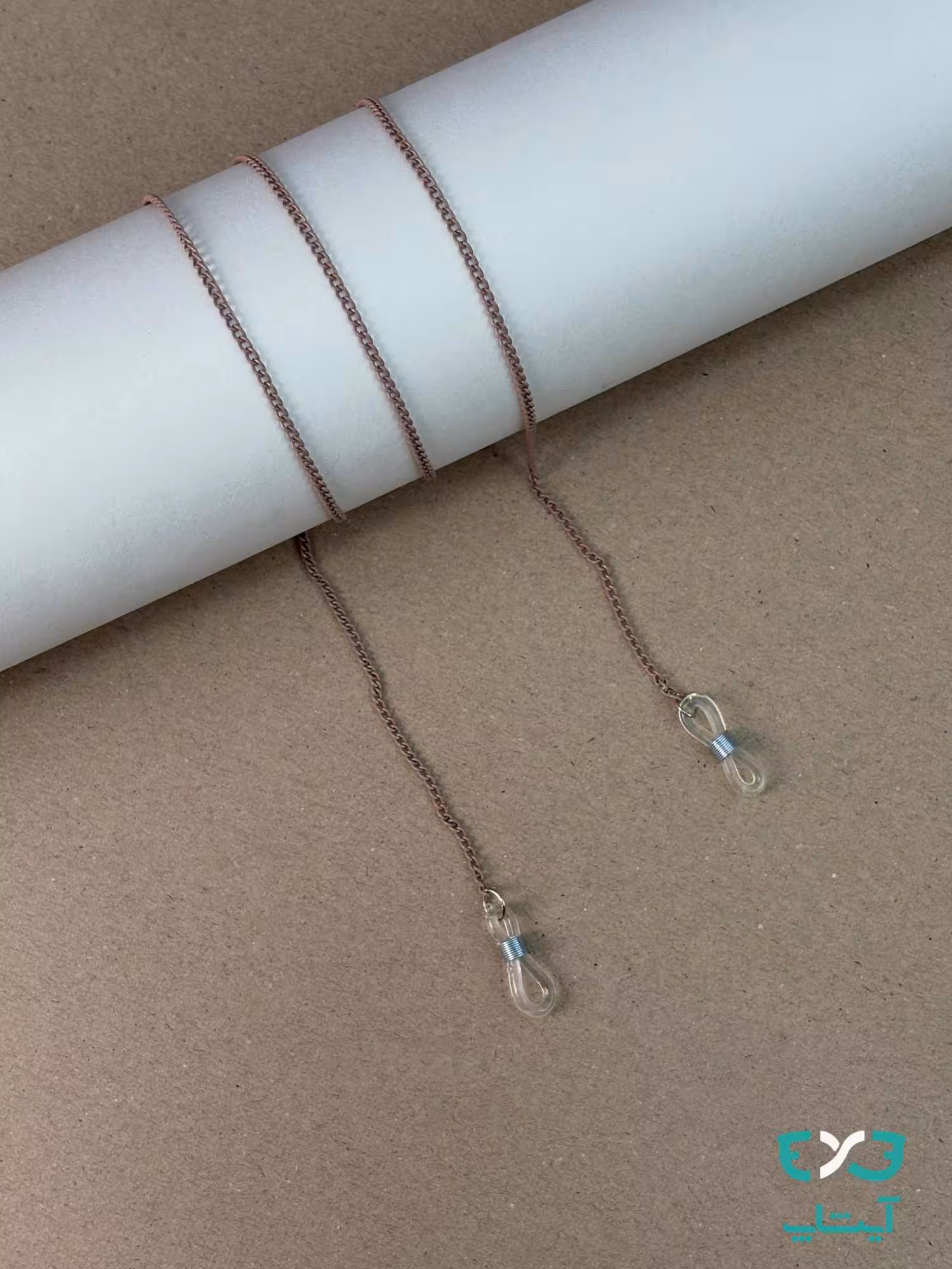 بند عینک زنجیر ساده قهوه ای