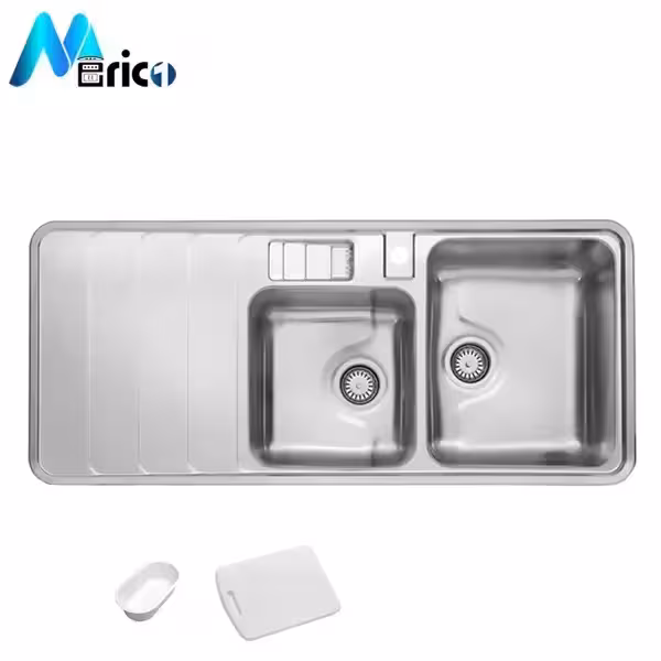 سینک استیل البرز کد 816 توکار دو لگنه