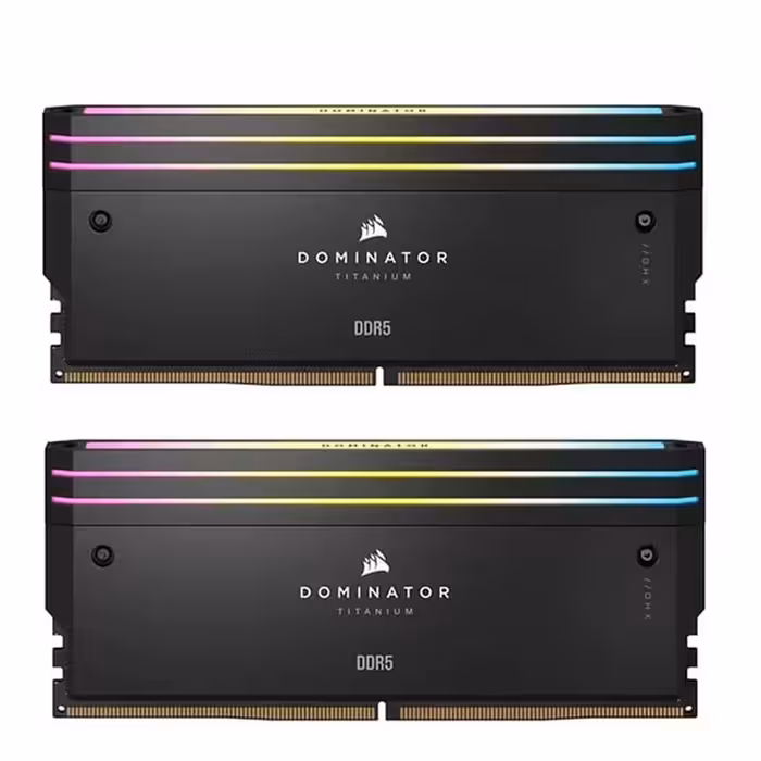 رم DDR5 دسکتاپ 64 گیگابایت 6600MHz CL32 کورسیر مدل DOMINATOR TITANIUM BLACK دو کاناله