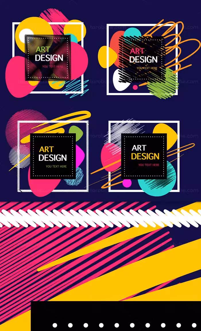 وکتور قاب و حاشیه هنری و انتزاعی | گرافیک با طعم تربچه