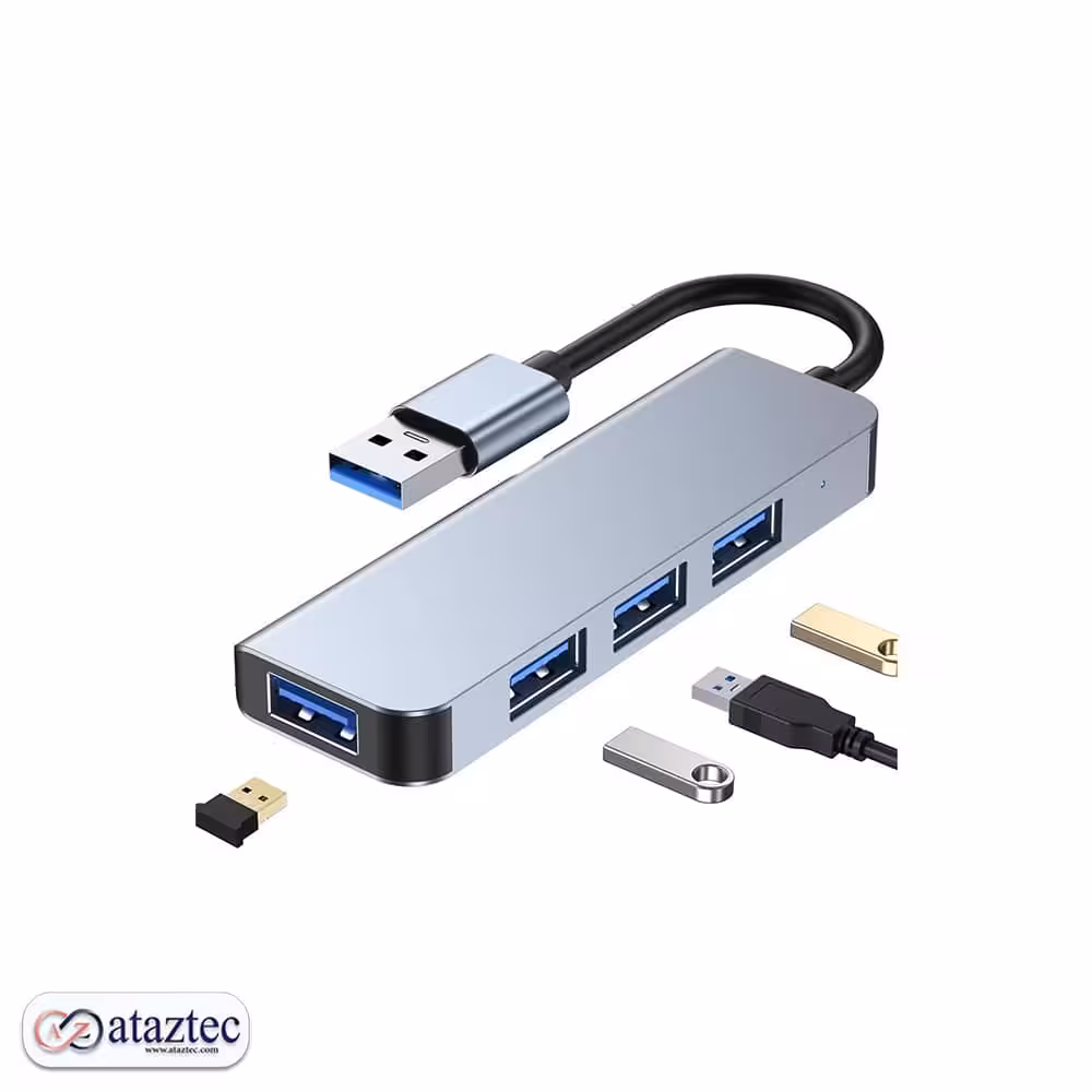 هاب 4 پورت آیجویر BYL-2013U3-1.2M | پشتیبانی از OTG و کابل 1.2 متری