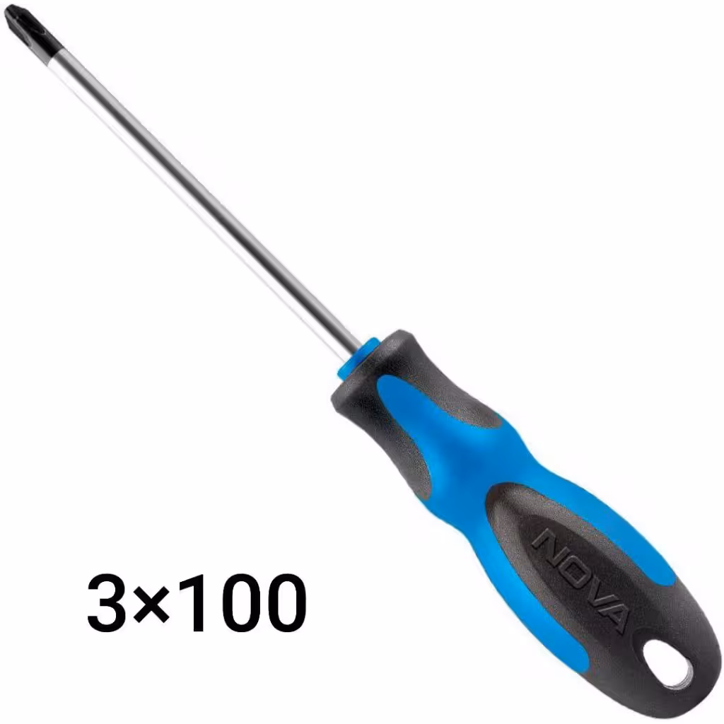 پیچ گوشتی دسته پلاستیکی 100×3 چهار سو نووا NOVA مدل 1621