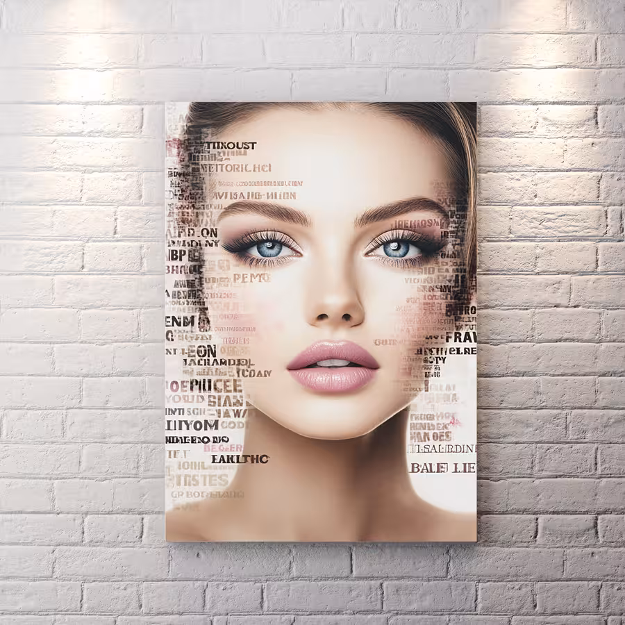 تخته شاسی دکوراتیو طرح چهره برای آرایشگاه زنانه HQCs-2752