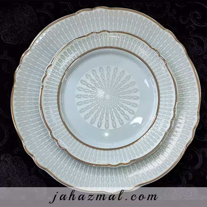 سرویس چینی پردیس طرح آرمیتا طلایی 30 پارچه کد 822b
