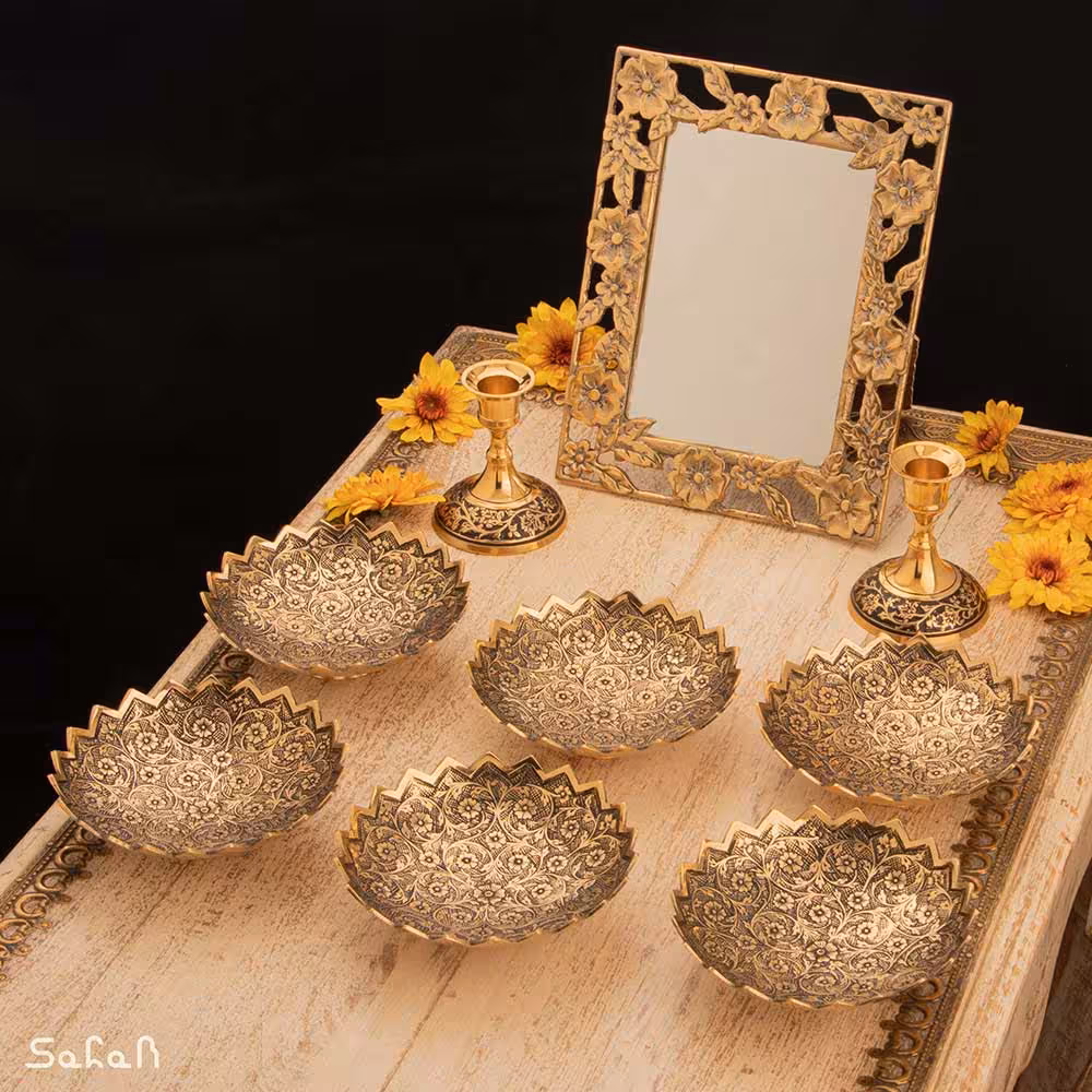 ست هفت سین برنجی آنتیک کد 1146