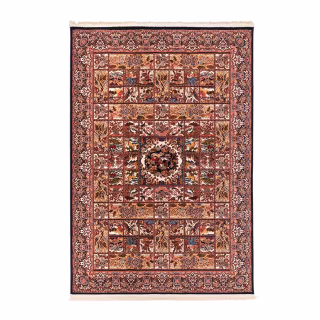 گبه ماشینی دنیای فرش کد 544S زمینه سرمه ای