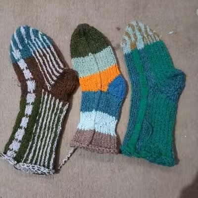 جوراب کاموایی طرح دار