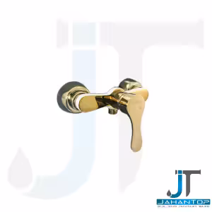 شیر توالت اهرمی سفید طلایی آٰریانا مدل ونوس