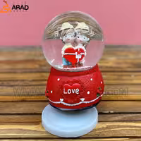 گوی موزیکال متوسط طرح دختر و پسر قرمز و قلب